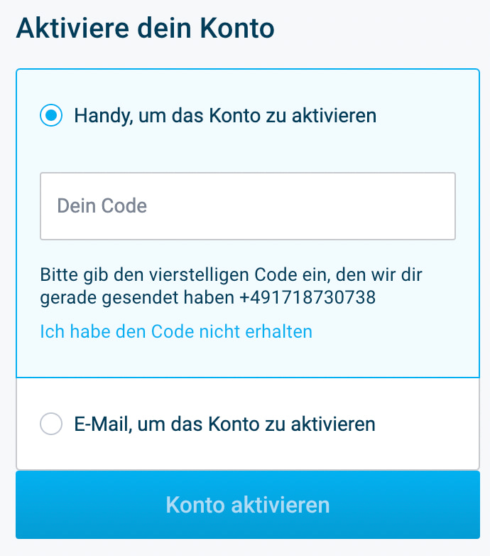 Unser mobiler Screenshot zeigt den vierten und finalen Schritt in der Registrierung auf mybet. Hier muss das Konto aktiviert werden.
