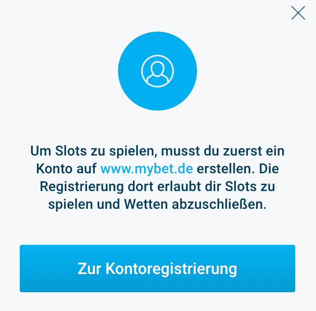 Unser mobiler Screenshot zeigt wie Mybet von Mybet Slots zu Mybet Sportwetten weiterleitet. Casino-Spieler registrieren sich auf Mybet Slots über Mybet Sportwetten.