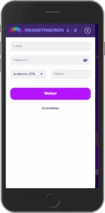 Wheelz Registrierung Schritt 1