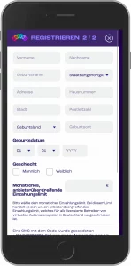Wheelz Registrierung Schritt 2