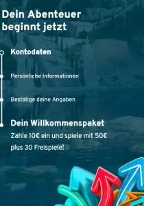 Unser mobiler Screenshot zeigt den ersten Schritt in der Registrierung auf Wunderino. Zuerst müssen die Kontaktdaten eingegeben werden. 