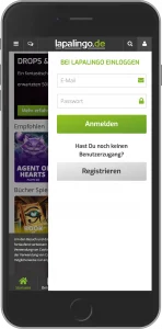 Mobiler Screenshot: Lapalingo Registrierung Schritt 2