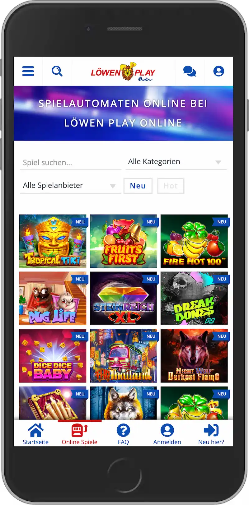 Löwen Play Spielangebot