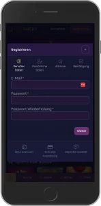 Mobiler Screenshot: Lord Lucky Registrierung Schritt 2