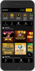 Mobiler Screenshot: bpremium Slots Registrierung Schritt 1