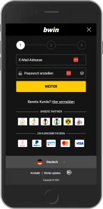 bwin Registrierung Schritt 2