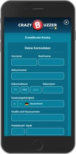 Crazybuzzer Registrierung Schritt 2