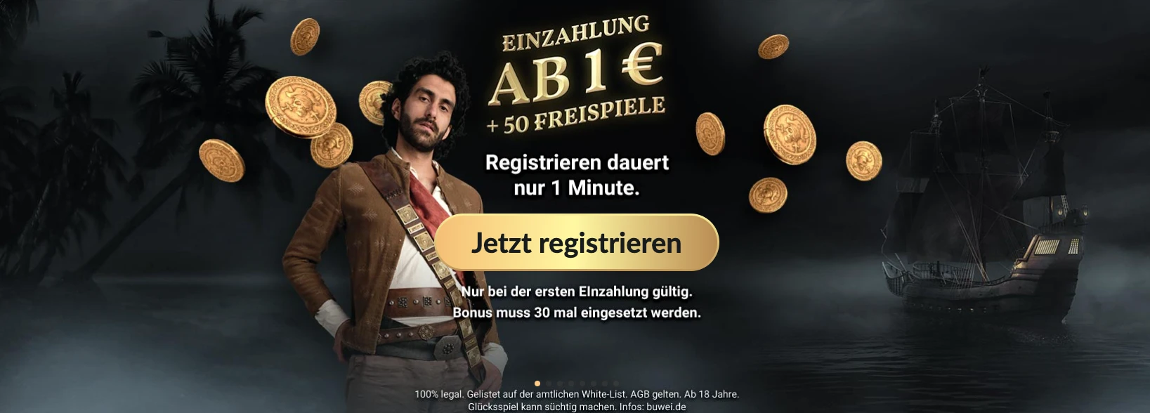 JackpotPiraten - Casino mit 1 Euro Einzahlung