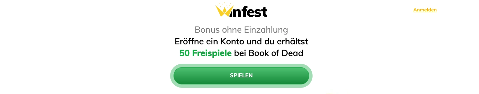 Winfest 50 Freispiele ohne Einzahlung