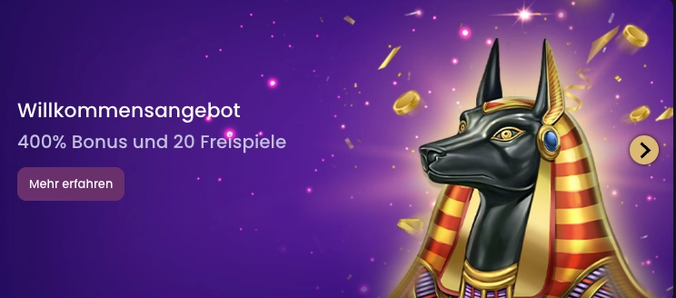 Bei Lord Lucky bekommst du einen 400% Bonus bis zu 100€