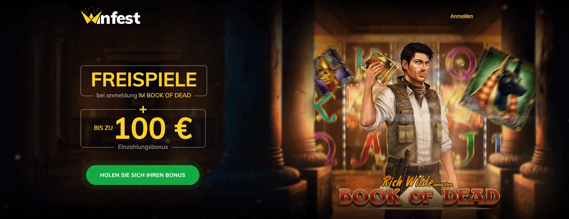 Winfest Book of Dead 25 Freispiele ohne Einzahlung