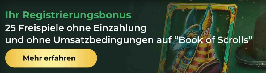 Mr Green 25 Freispiele ohne Einzahlung und ohne Umsatzbedingungen