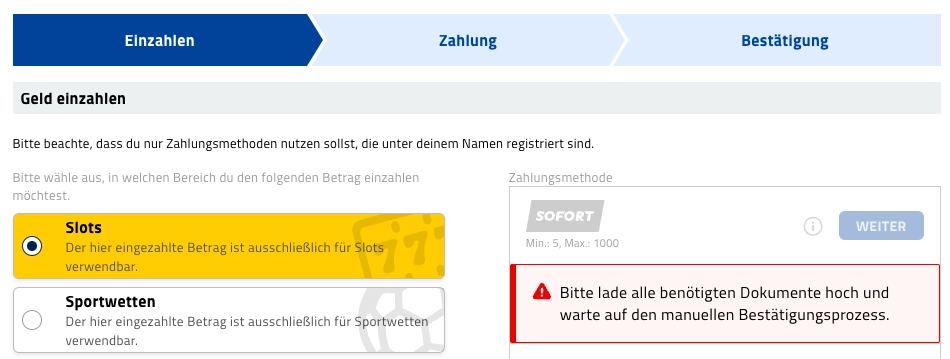 Admiralbet Einzahlung