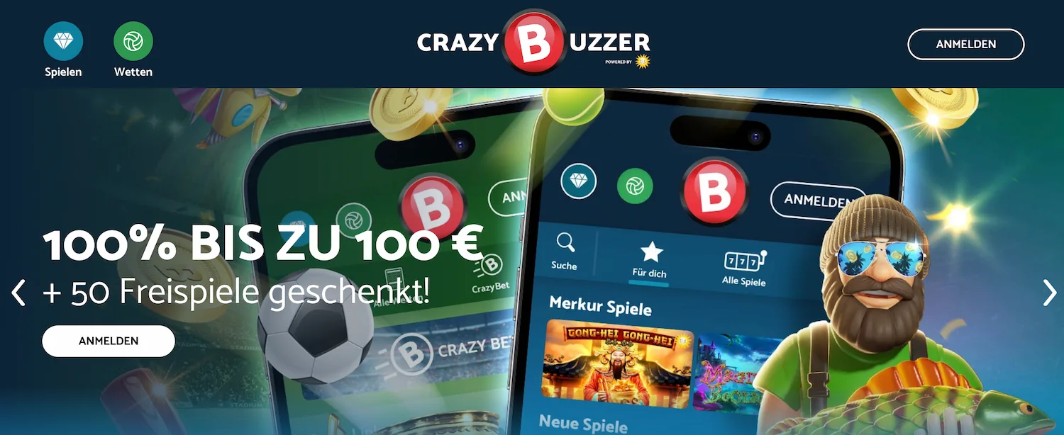 Crazybuzzer Casino mit Sportwetten